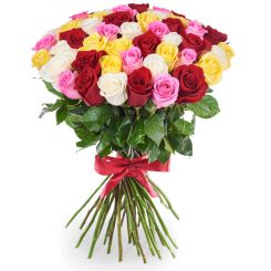 Букет Ренессанс из разноцветных роз