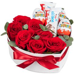 Коробка с розами и конфетами Магнитная буря